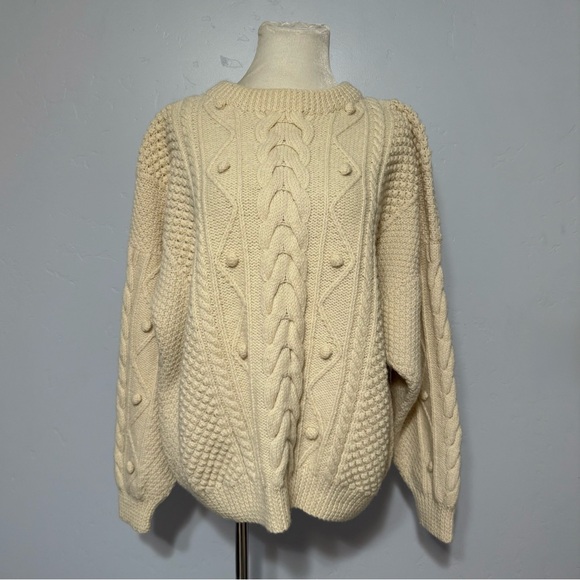 Vintage Cream Cable Knit Sweater - Picture 1 of 8